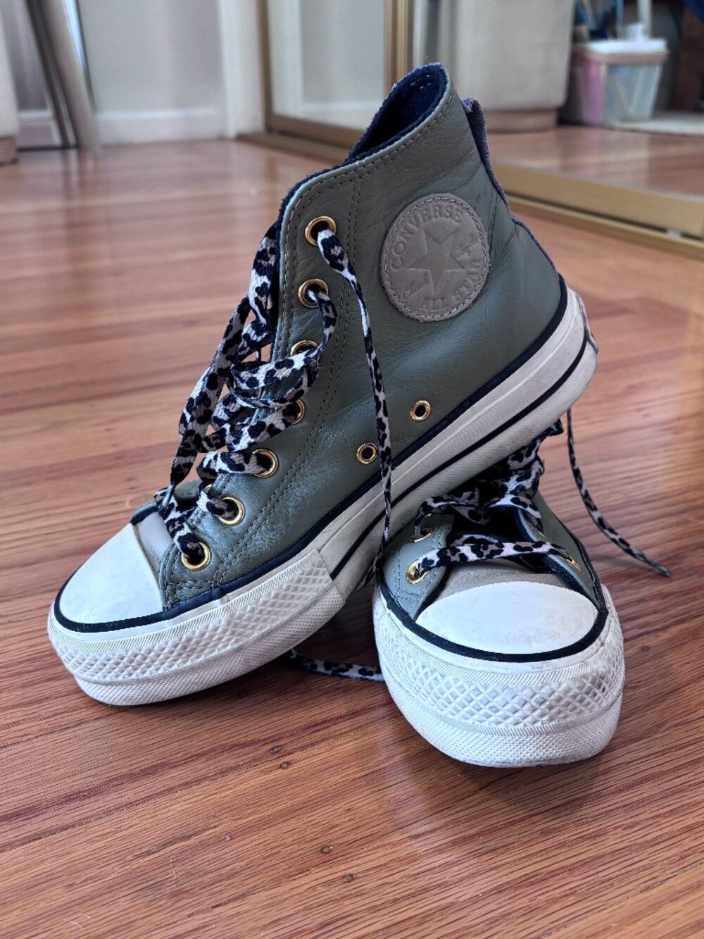 Custom Made Leather Converse - Size 7 (Womens')